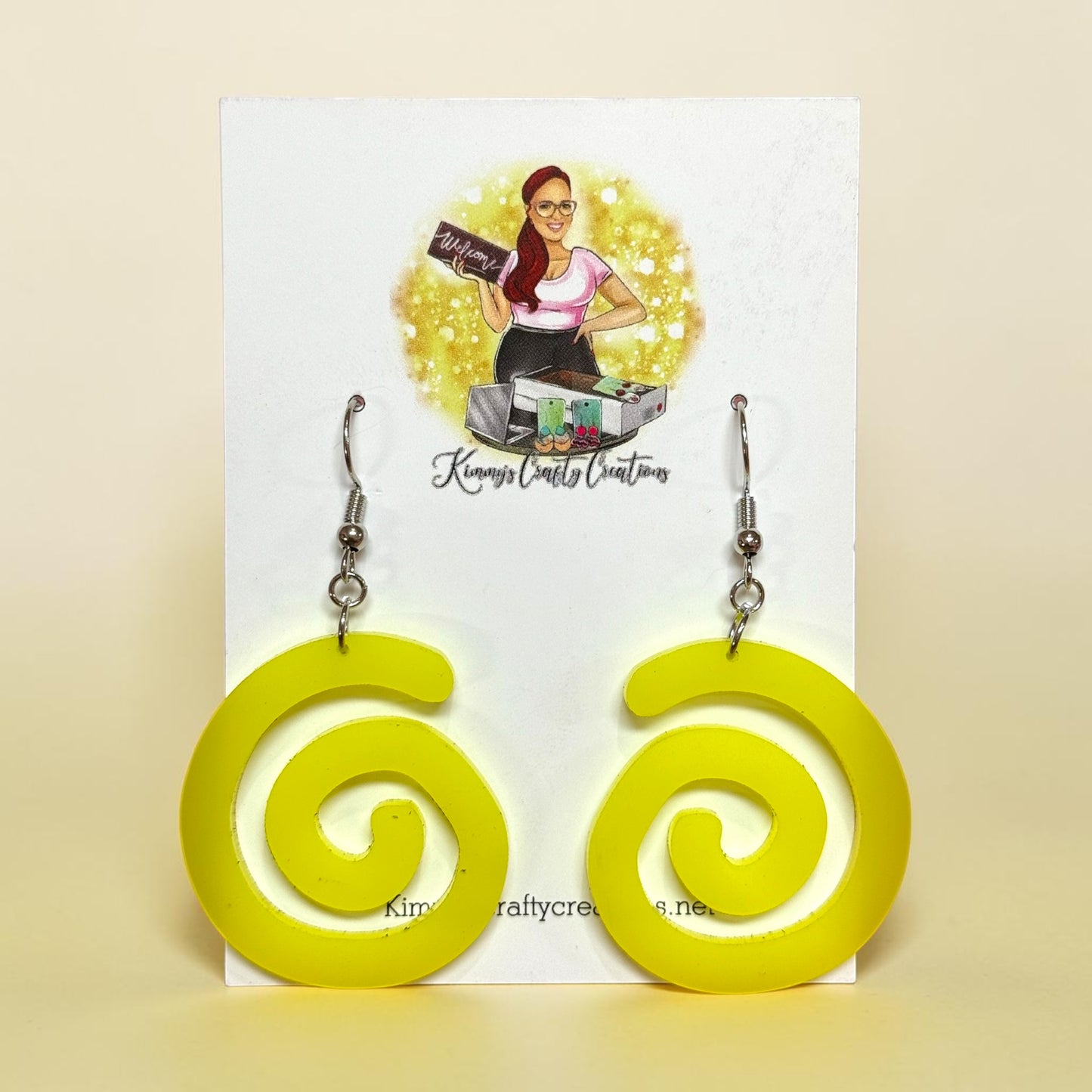 Neon Spiral Statement Earrings