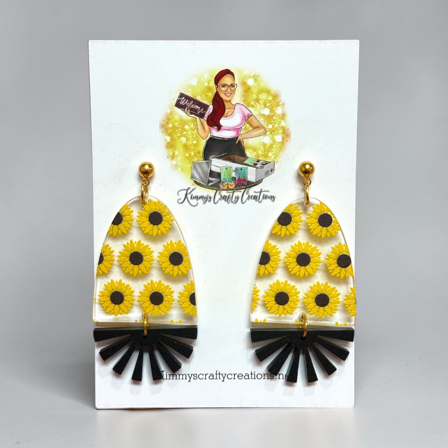 Golden Sunflower Fan Drop Earrings 🌻✨
