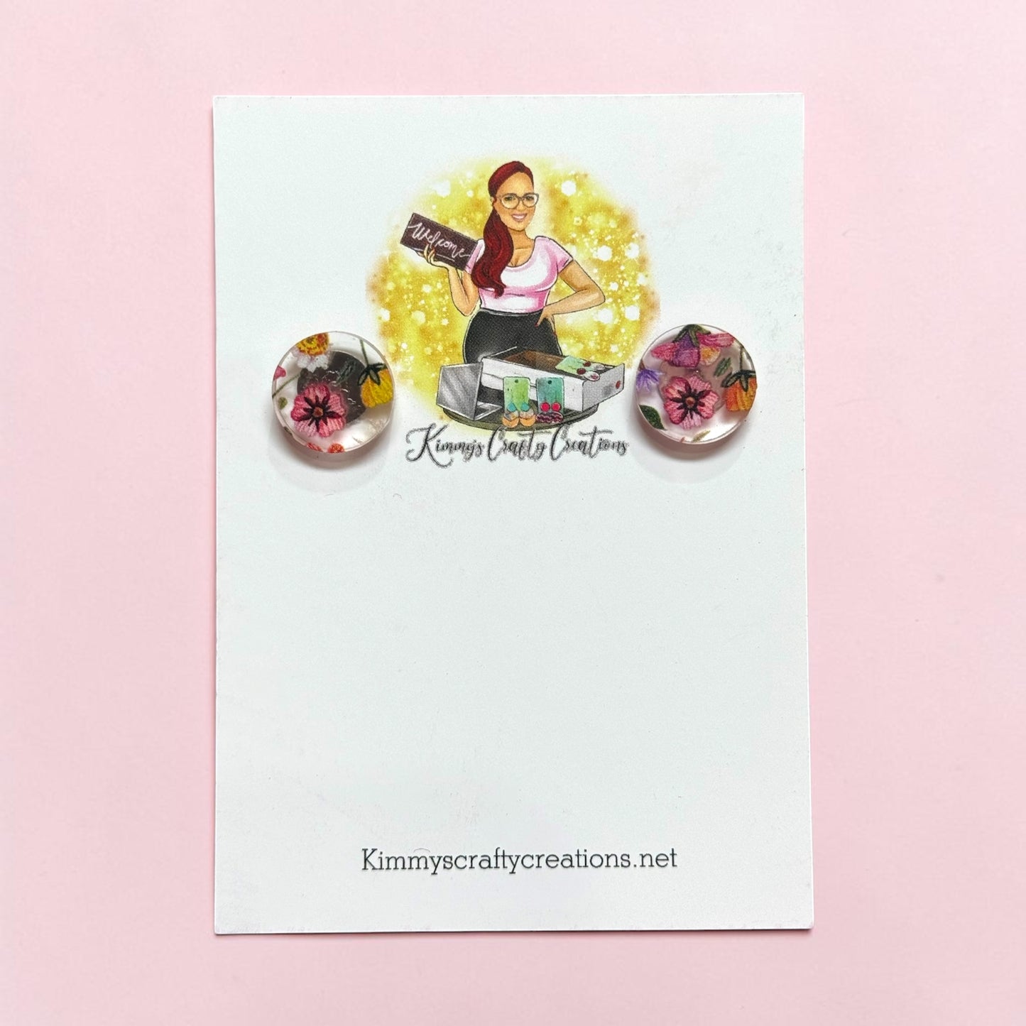 Pink Blossom Stud Earrings 🌸