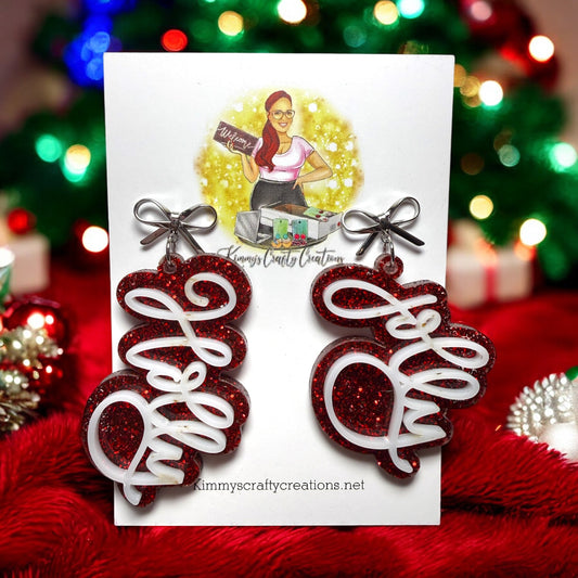 Holly/Jolly Script Earrings