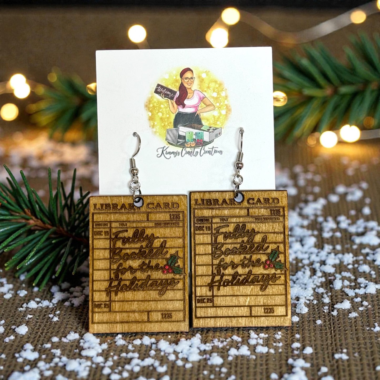 Book Lover Christmas Earrings