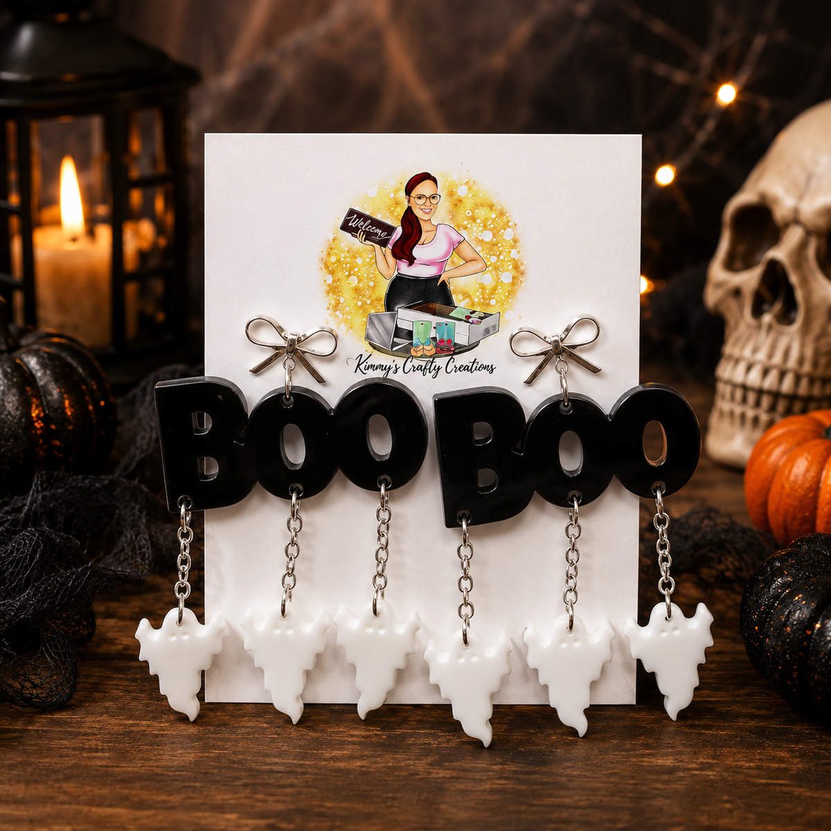 BOO Ghost Statement Earrings
