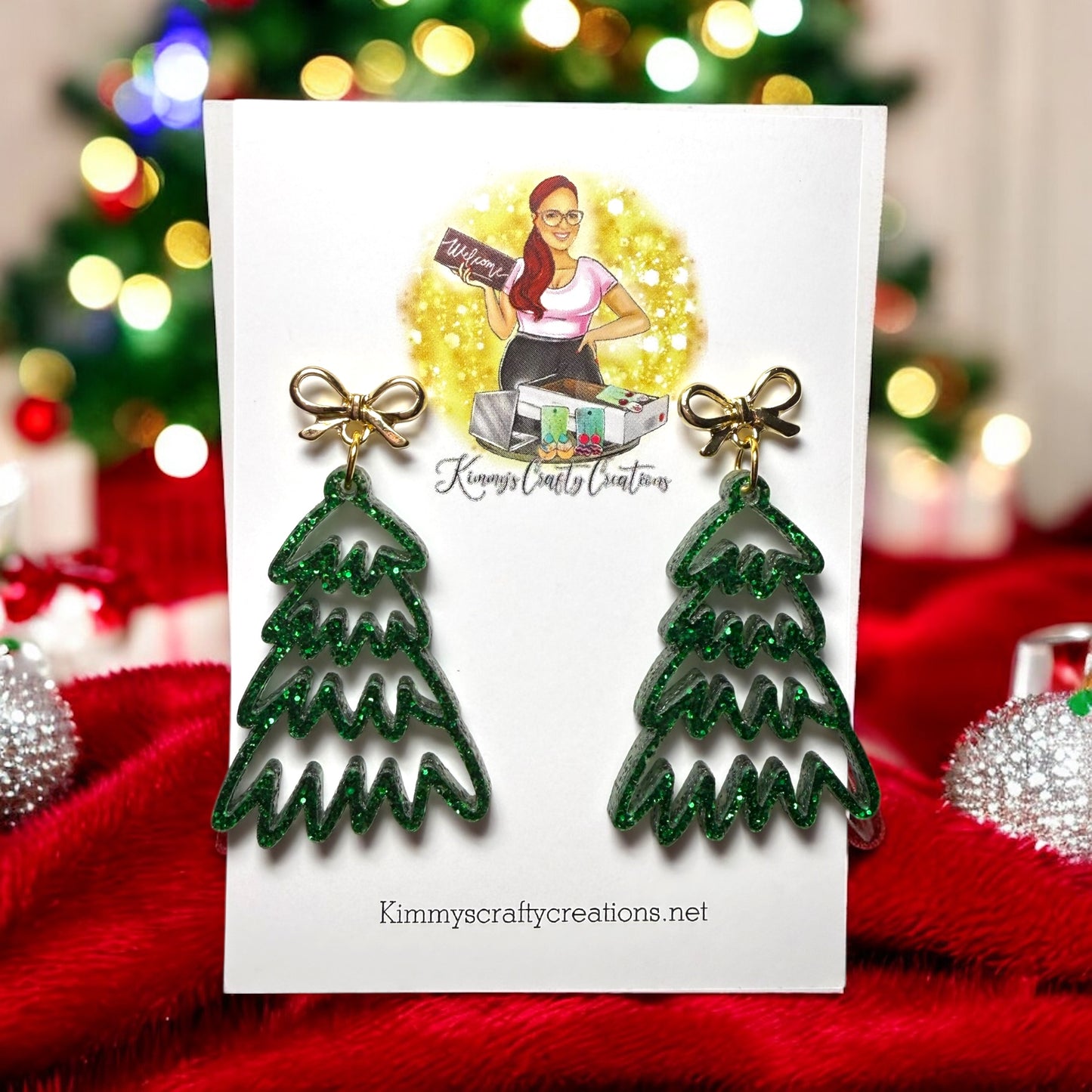 Glitter Green Loopy trees