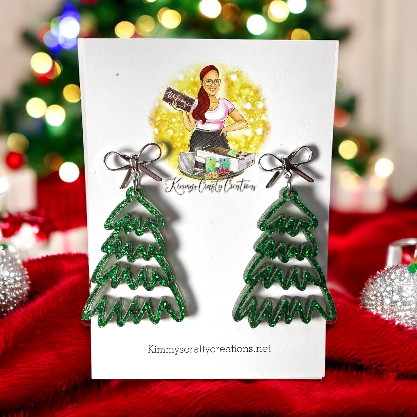 Glitter Green Loopy trees