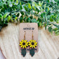 Sunflower Handpainted Dangle Earrings