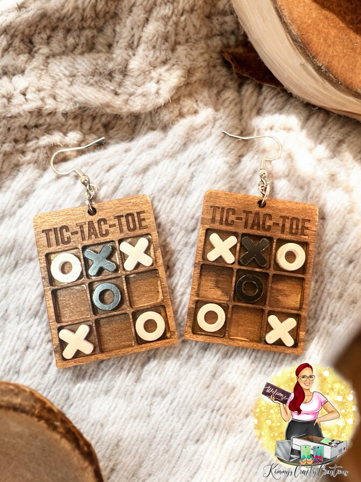 Tic-Tac-Toe Game Earrings