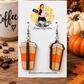 Pumpkin Spice Coffee Cup Earrings | Fall Coffee Lover Dangle Earrings