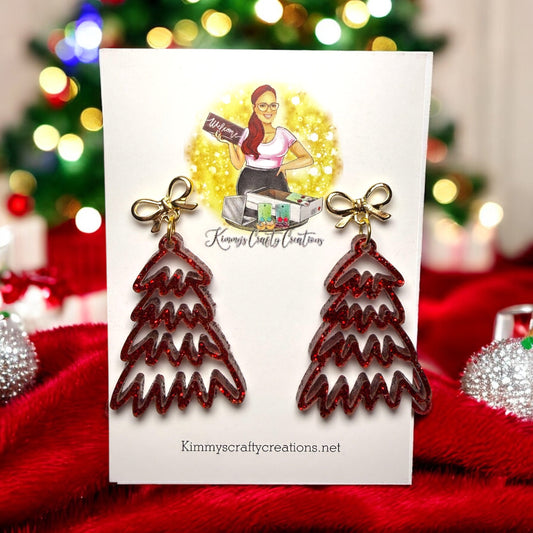 Glitter Red Loopy trees