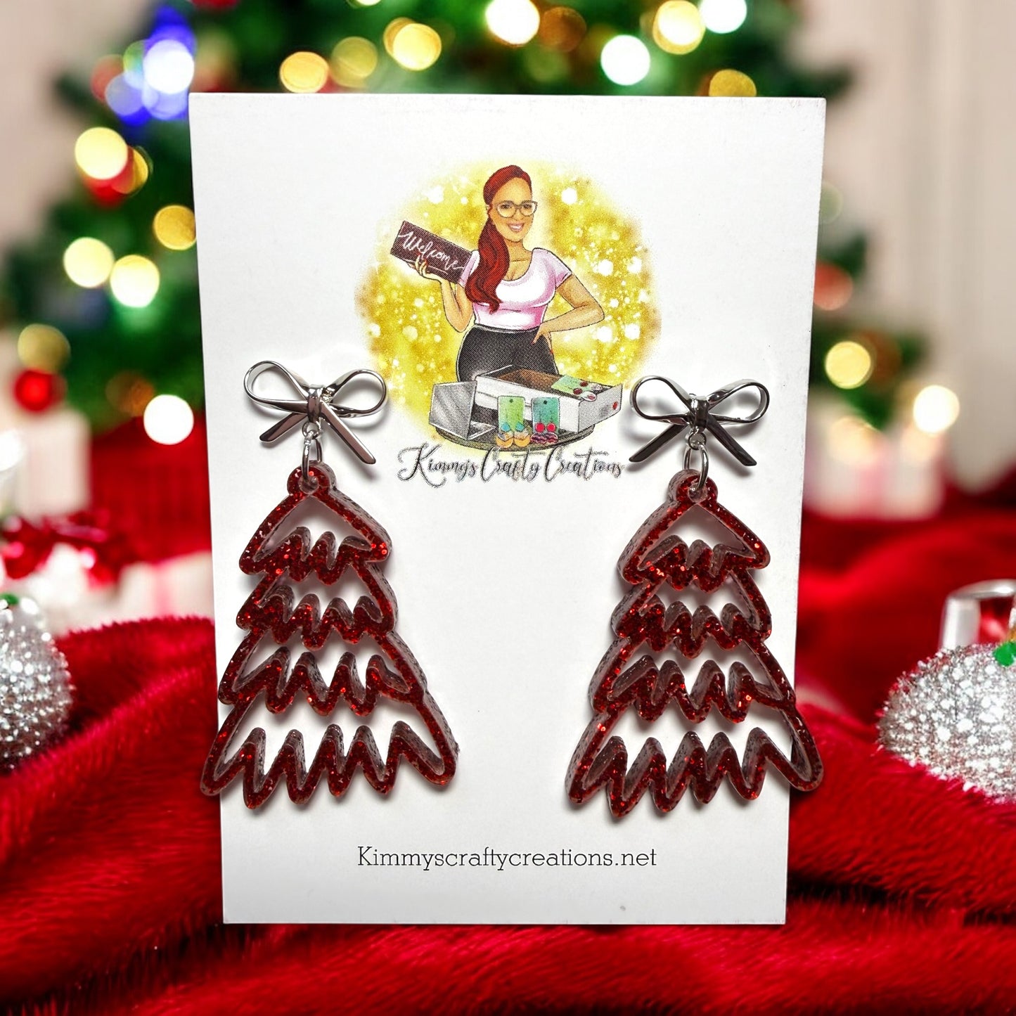 Glitter Red Loopy trees