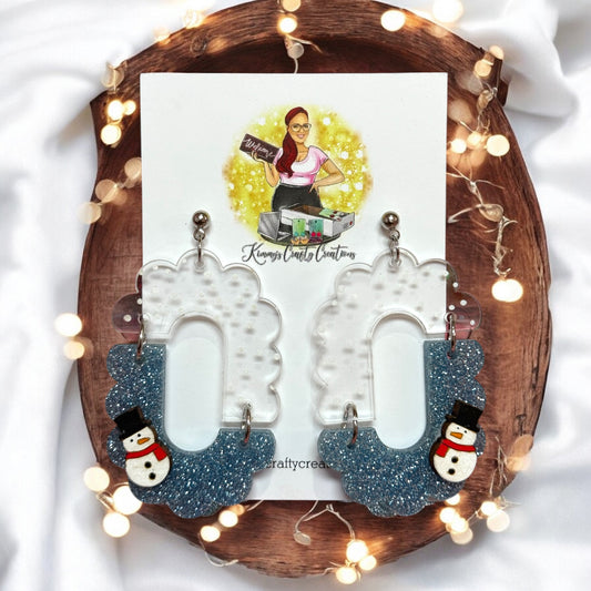 Snowman Christmas Boho Earrings