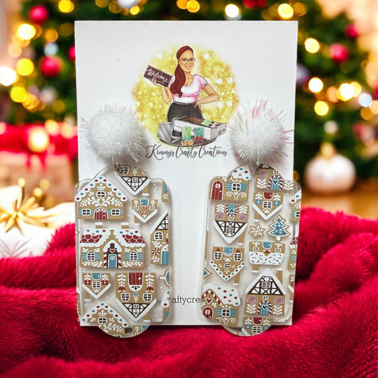 Scattered Gingerbread House Earrings