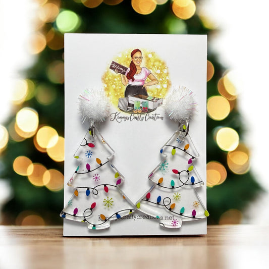 Holiday Lights Christmas Tree Earrings