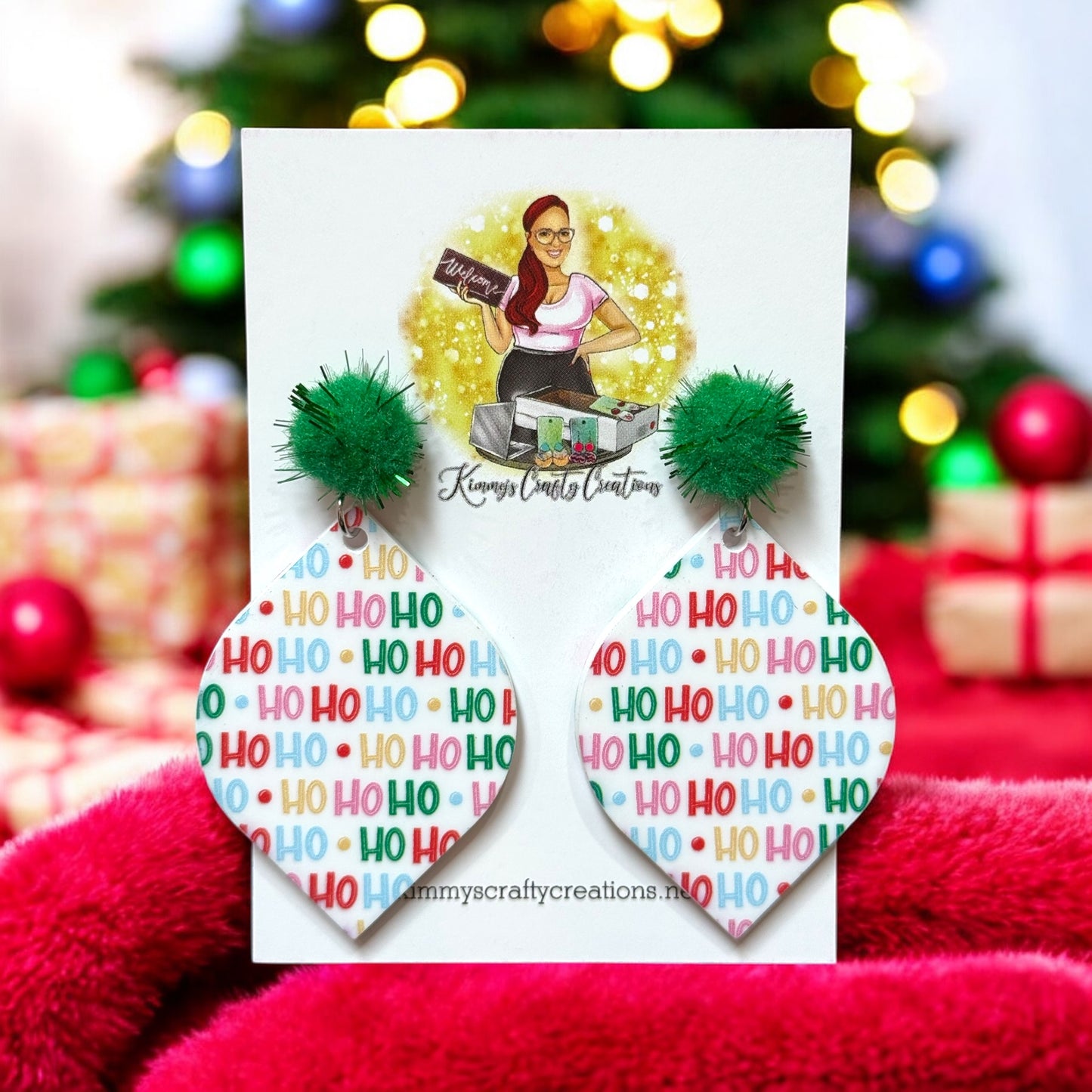 Ho Ho Ho Print Earrings