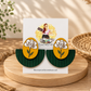 Mustard Floral Arch Earrings