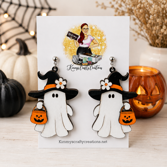 rick-or-Treat Ghost Witch Earrings
