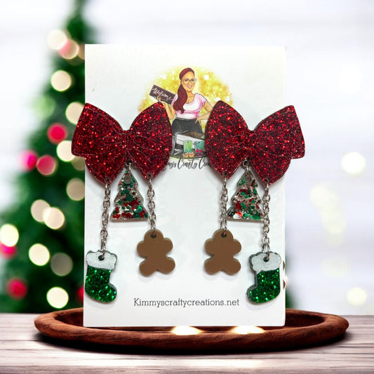 Christmas Charm Dangle Earrings