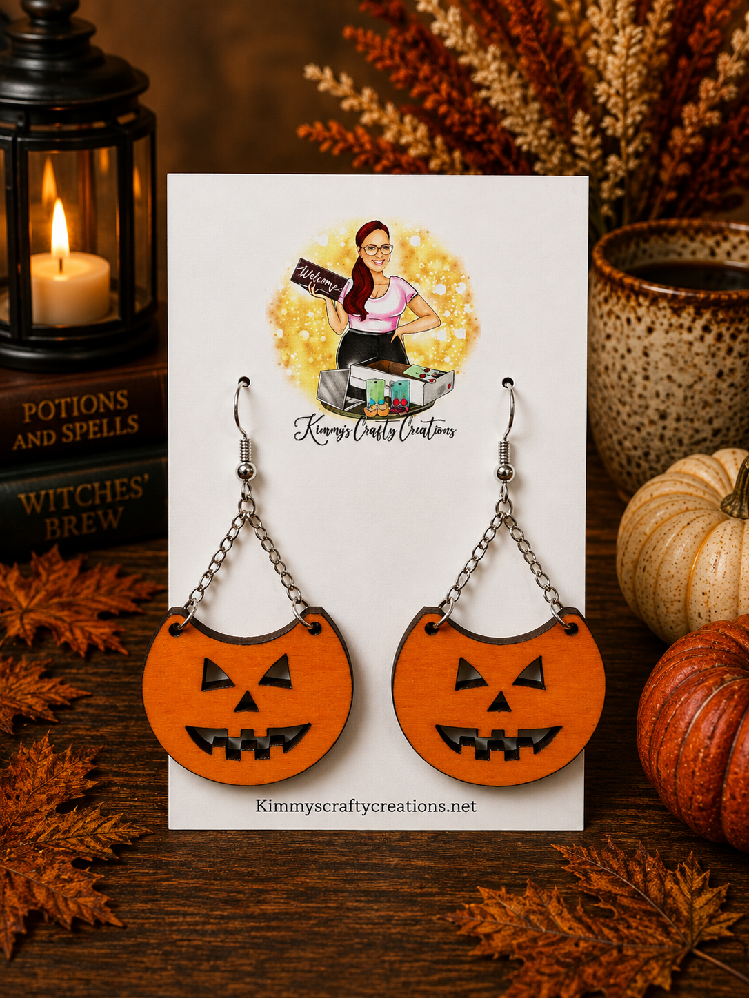 Jack-O’-Lantern Pumpkin Bucket Earrings