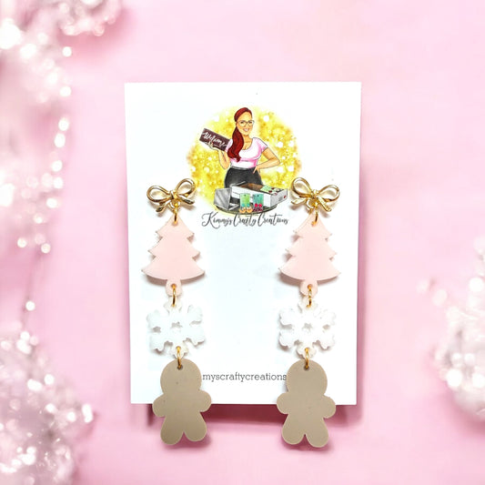 Pastel Colored Christmas Earrings
