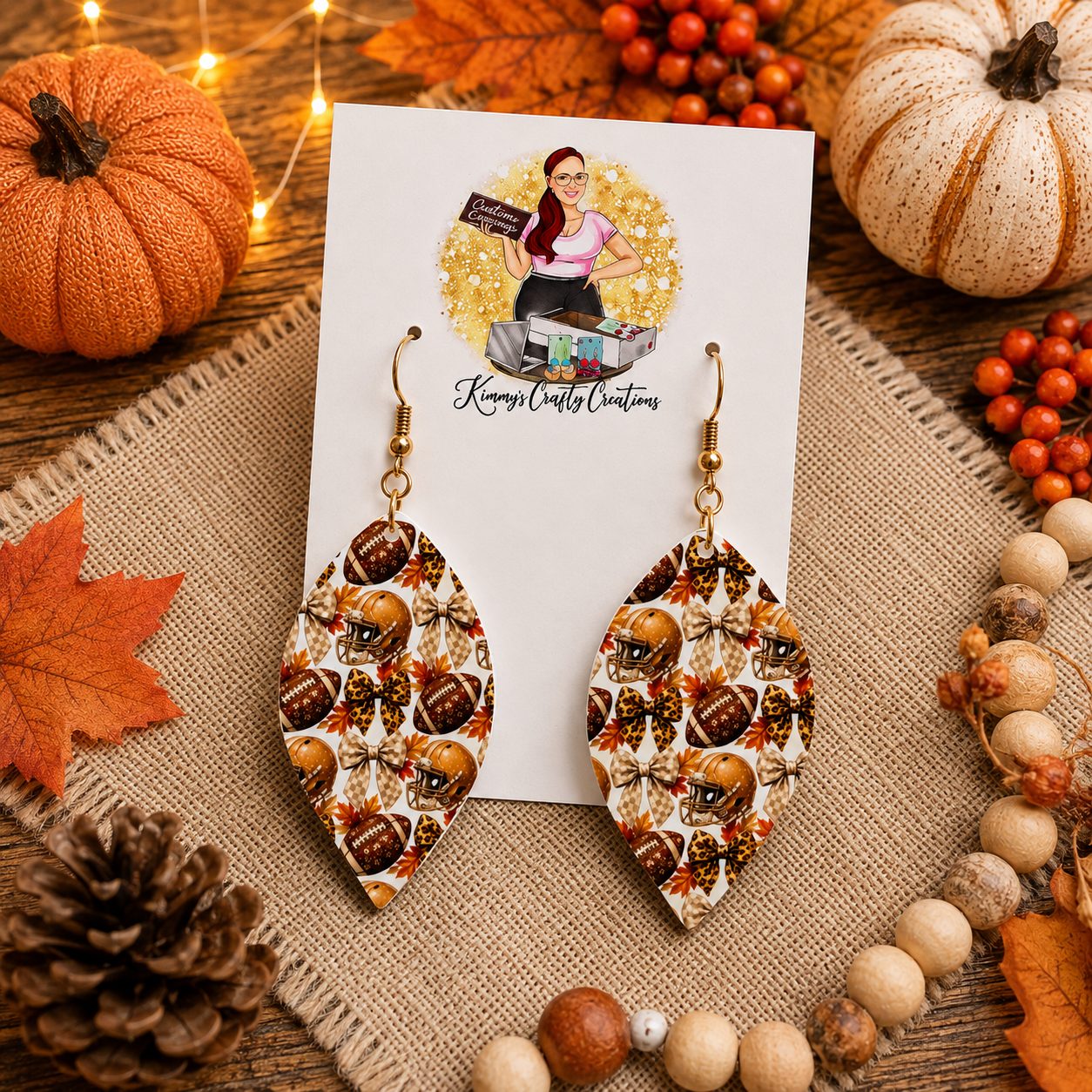 Football Leaf Earrings