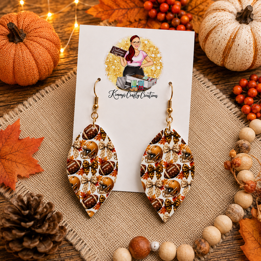 Football Leaf Earrings