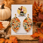 Fall Floral Leaf Earrings | Peach & Orange Acrylic Statement Earrings