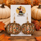 Floral Pumpkin Earrings | Layered Wood & Acrylic Fall Earrings