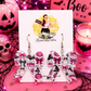 Pink Spooky Cute Halloween Bow Earrings