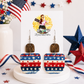 Patriotic Wood & Stars Statement Earrings
