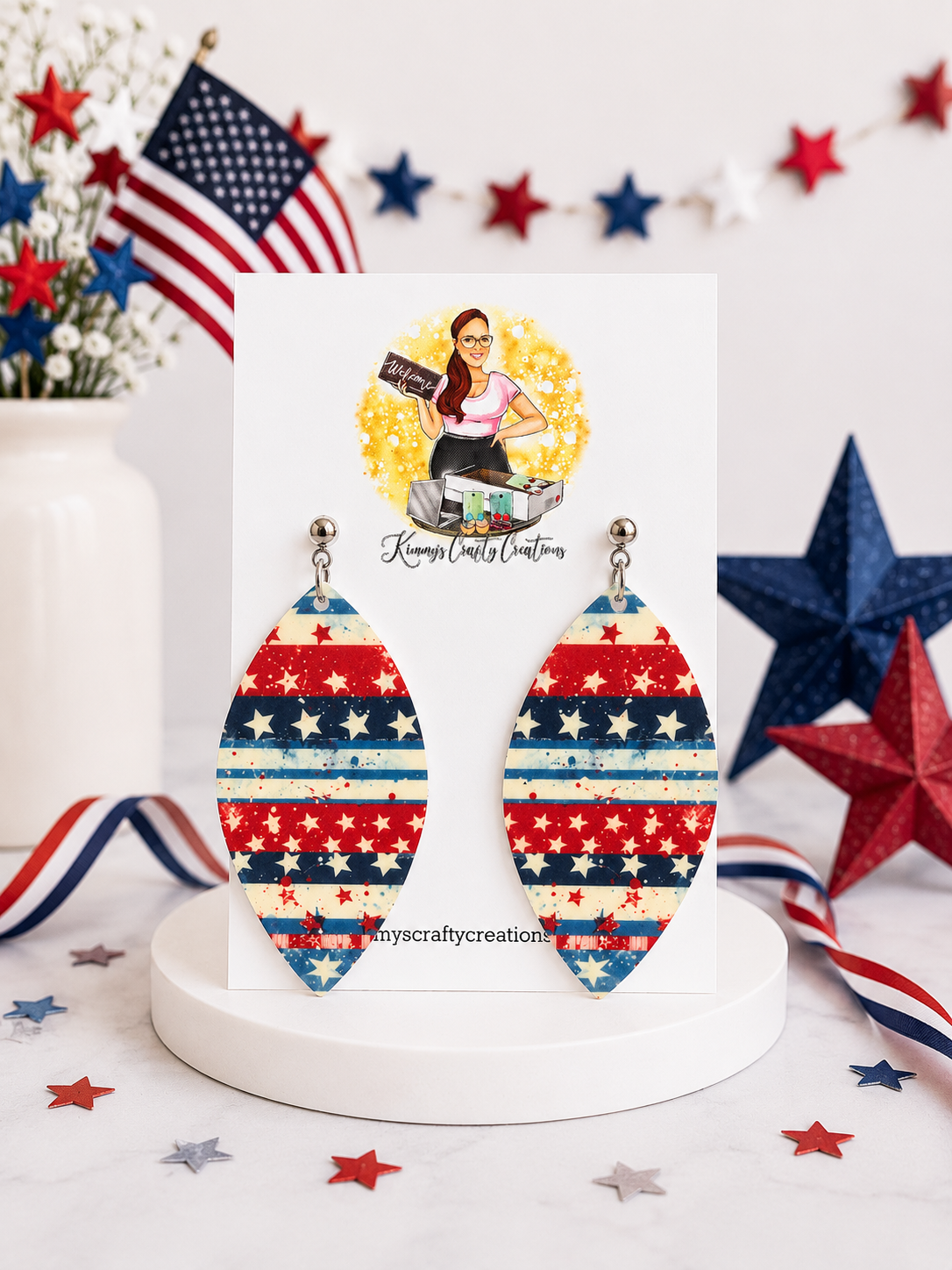 Americana Oval Drop Earrings