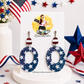 Sparkling Stars Patriotic Oval Earrings