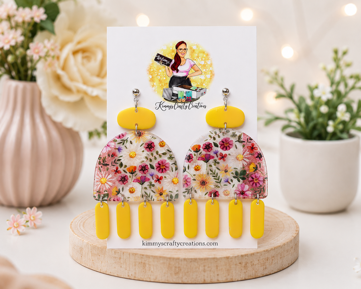 Sunshine Wildflower Fringe Earrings