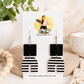 Black & White Striped Arch Earrings