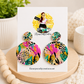 Color Splash Leopard Statement Earrings