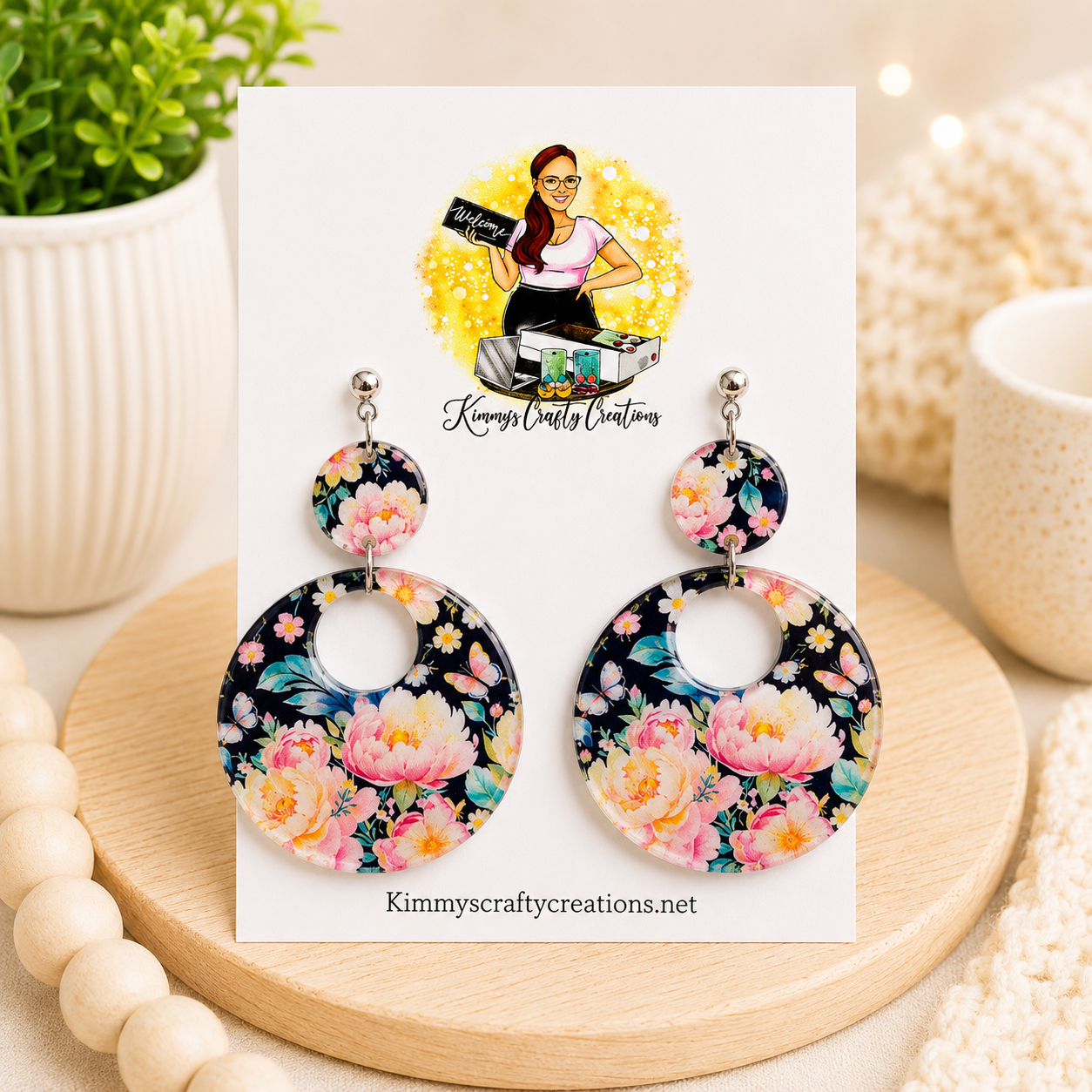 Midnight Garden Open Circle Earrings