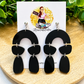 Black Abstract Geometric Multi-Piece Statement Earrings
