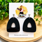 Modern Black Geometric Cutout Acrylic Statement Earrings