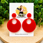 Red Retro Hoop Acrylic Statement Earrings