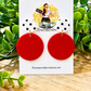 Red & Black Polka Dot Acrylic Statement Earrings