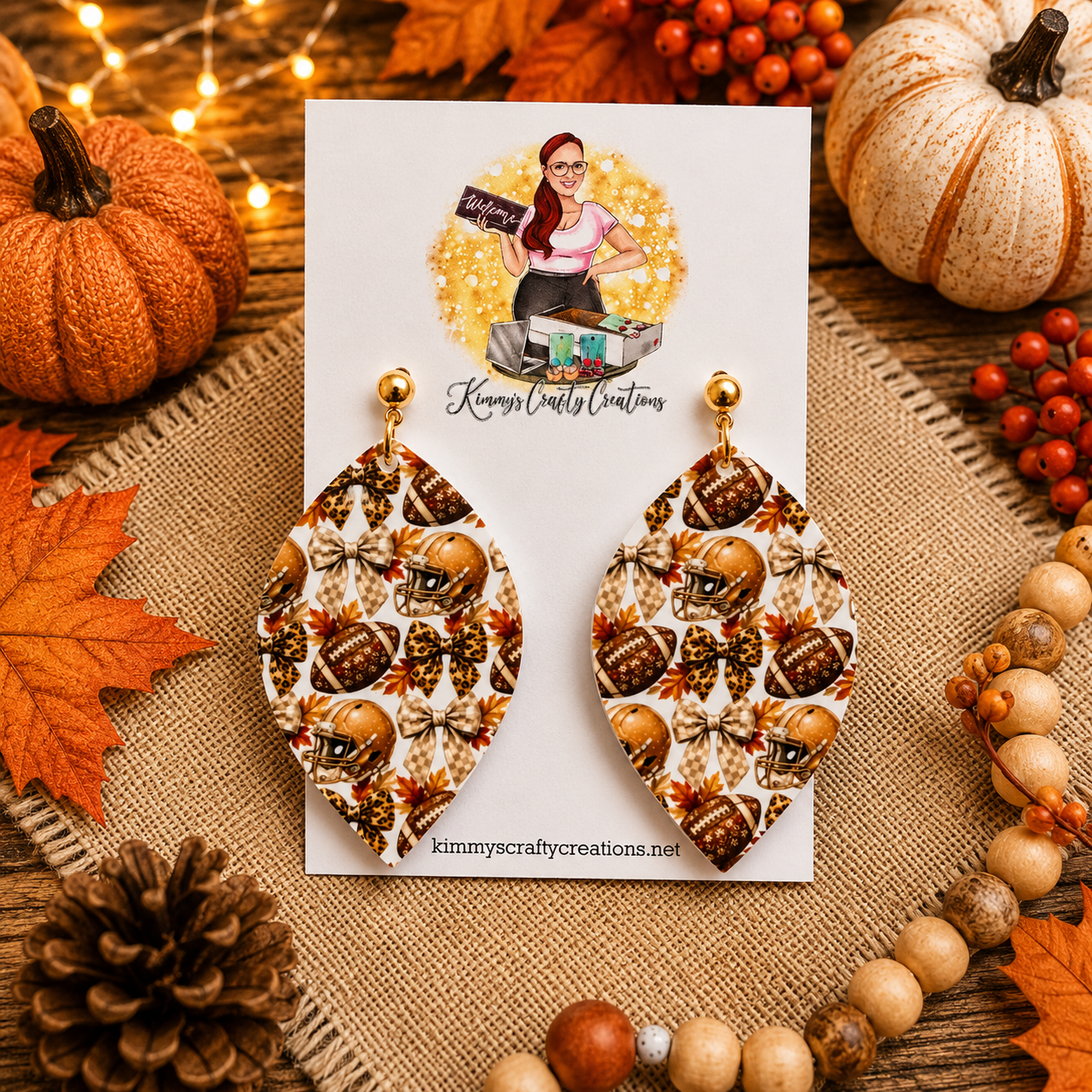 Football Leaf Earrings