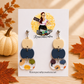 Navy Pumpkin Patch Triple Dangle Earrings – Alternate Design