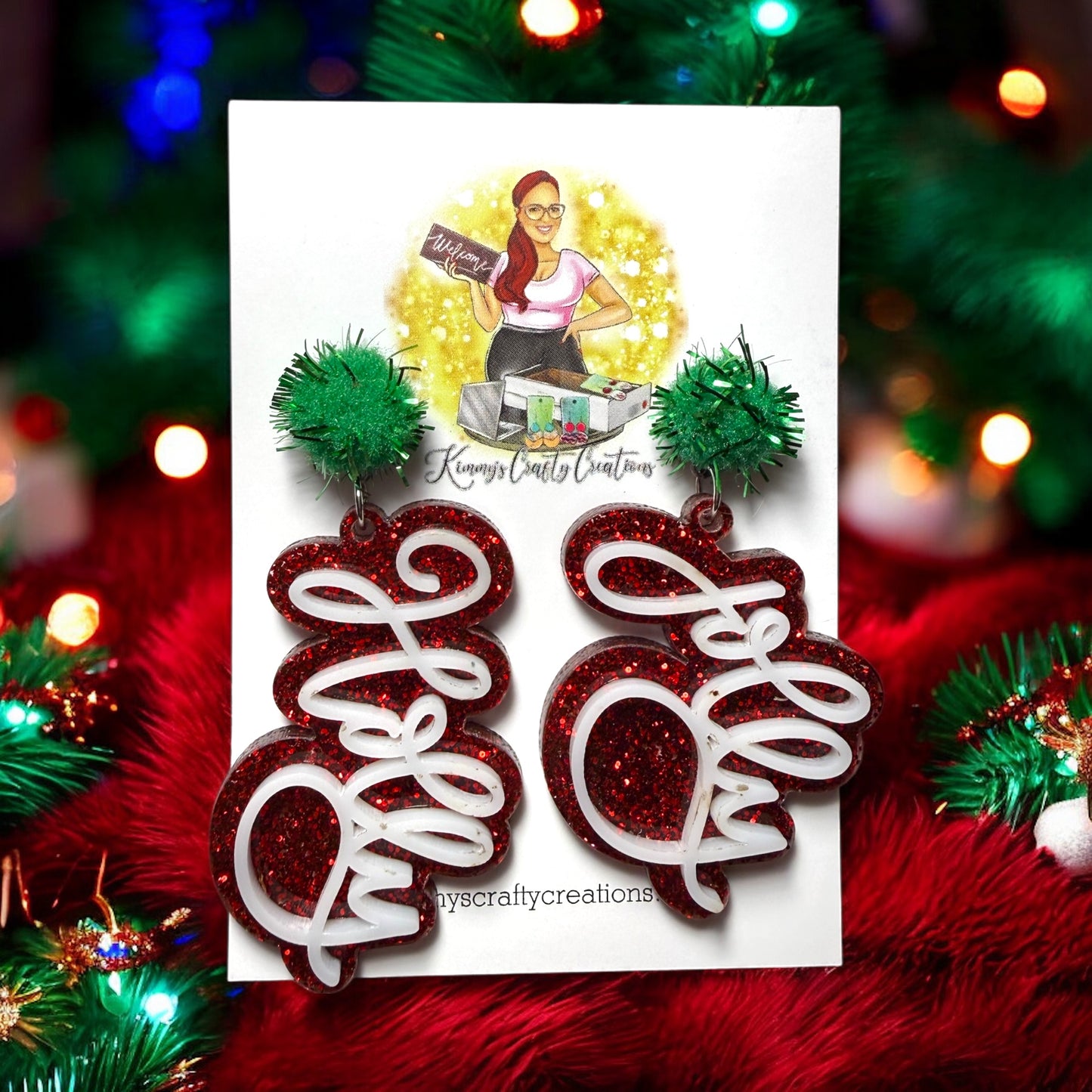 Holly/Jolly Script Earrings