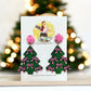 Pink Bow Christmas Tree Earrings