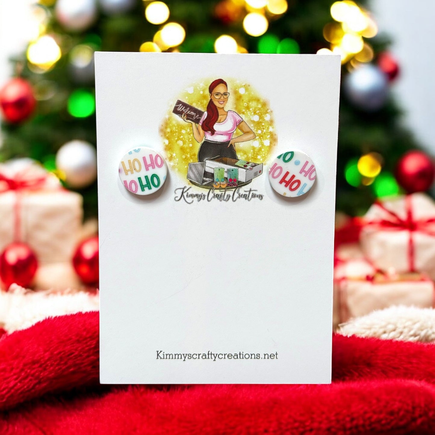 Ho Ho Ho Print Earrings