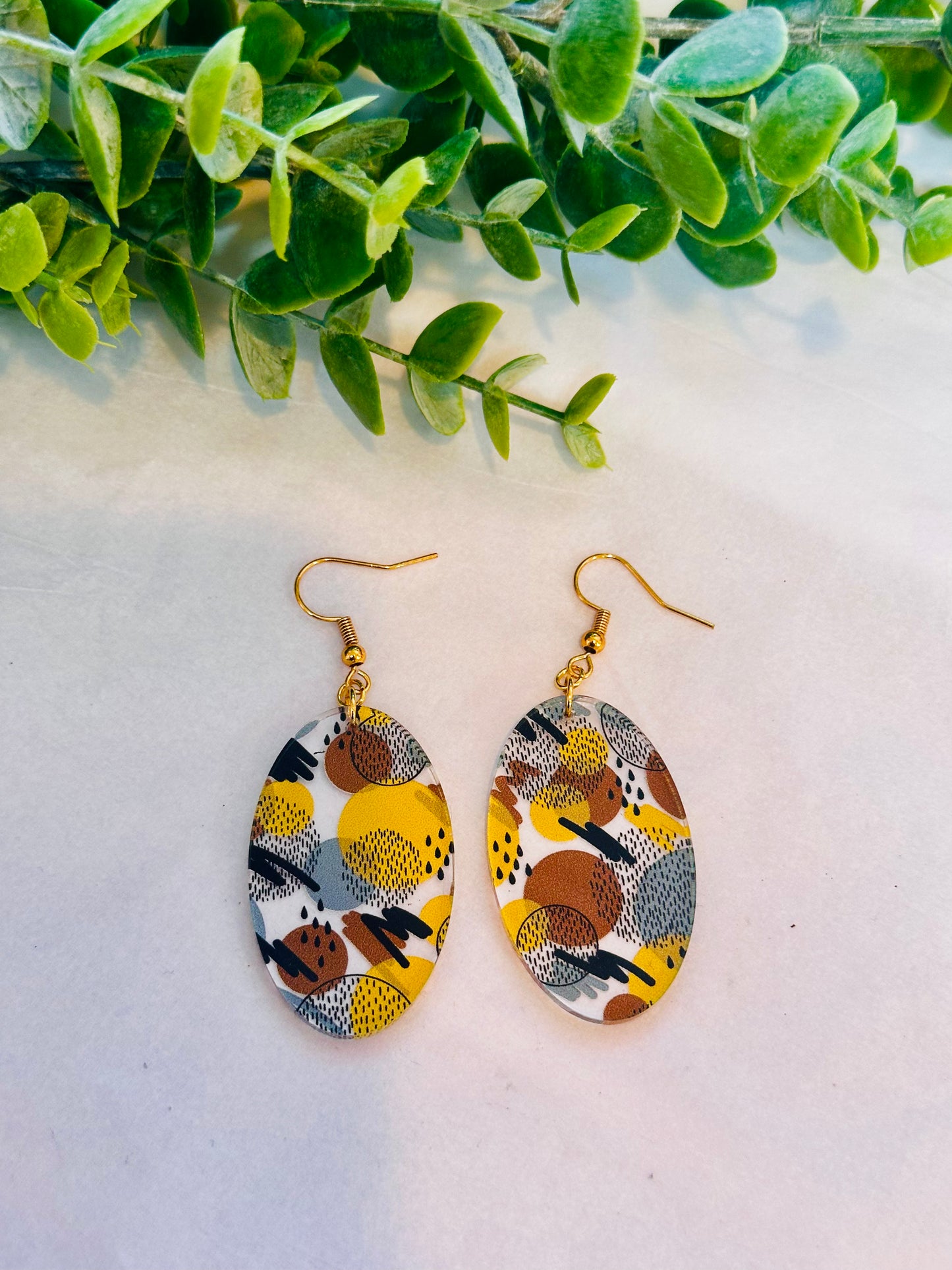 80’s Circle Print Earrings