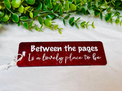 Red Glitter Bookmarks with Quotes