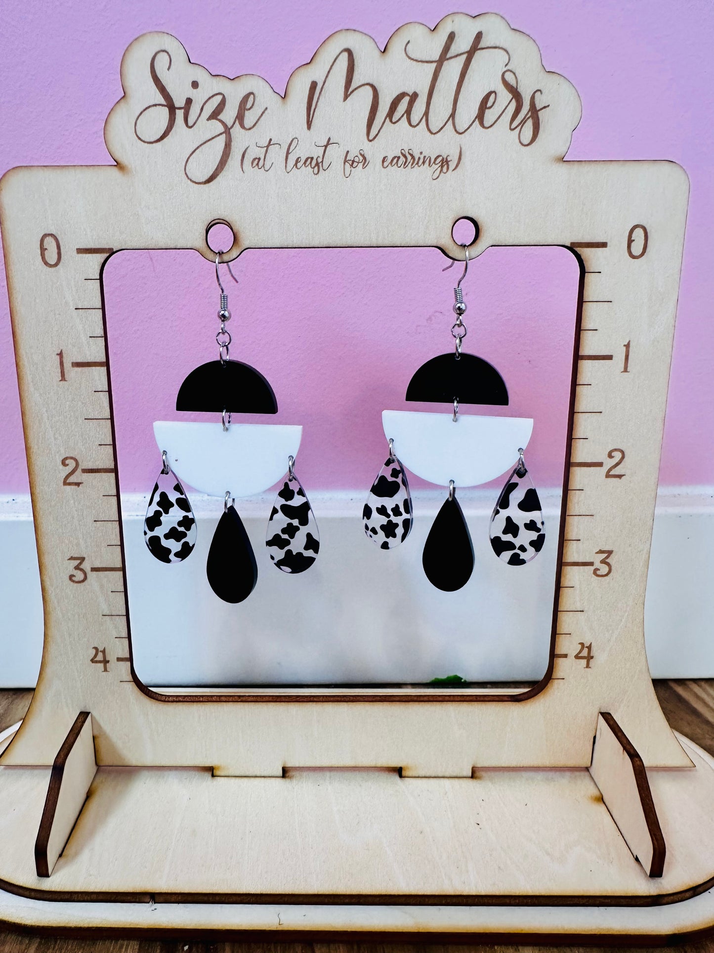 Boho Cow Print Dangles