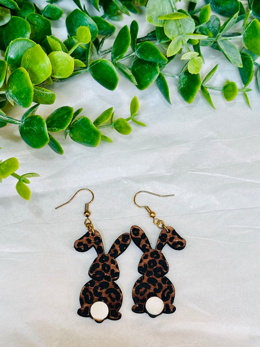 Leopard Print Bunny Earrings