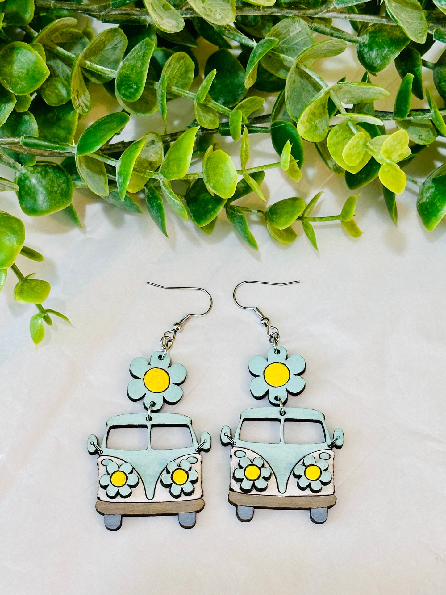 Retro Flower Bus Earrings