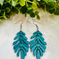 Flowing Leaf Segments Laser Engraved Earrings