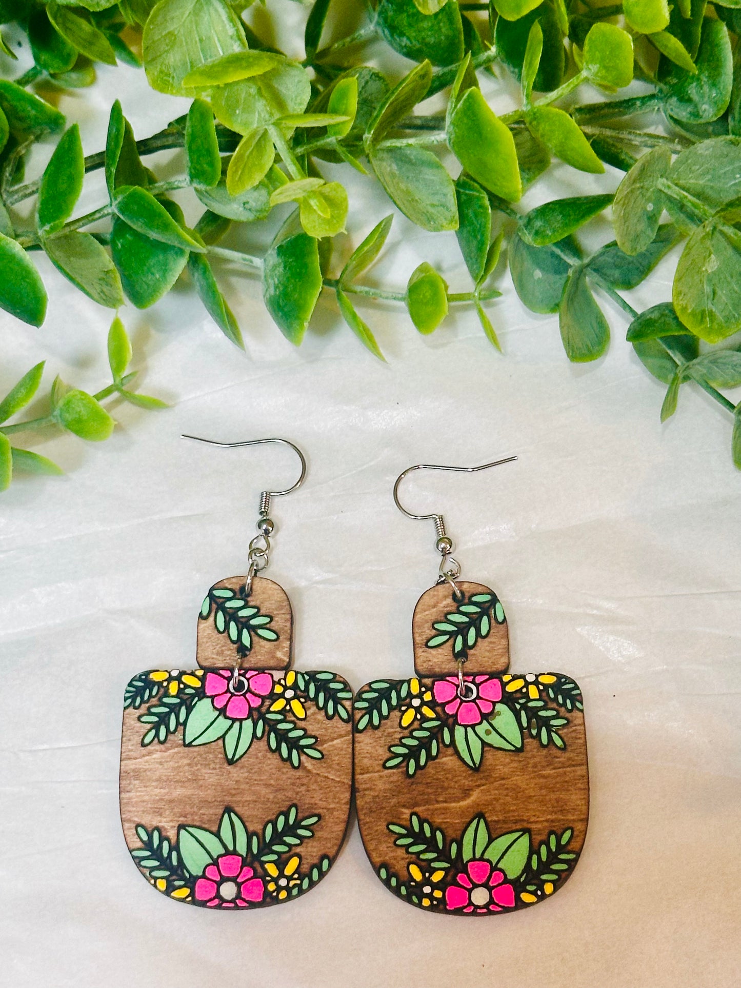 Multi Colored Floral Dangles